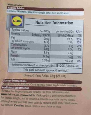 Walnuts - Nutrition facts - en