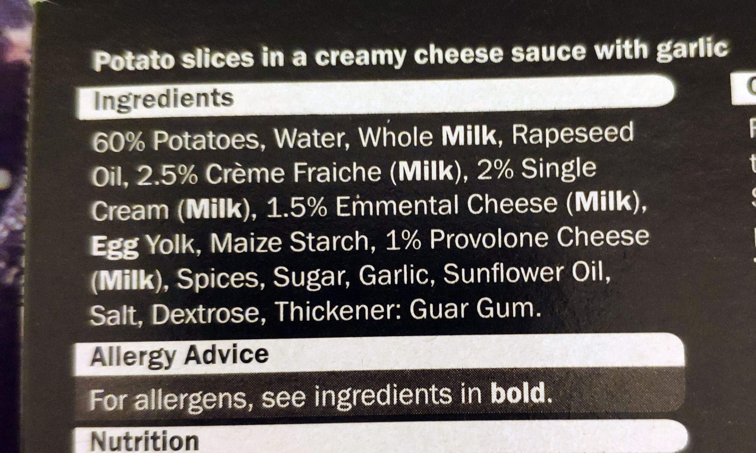 Potato gratin - Ingredients - en