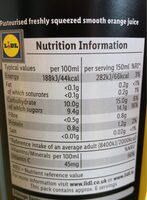 Freshly squeezed Orange juice - Nutrition facts - en