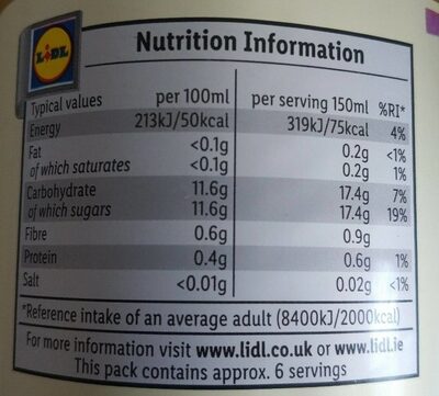 Tropical Juice - Nutrition facts - fr