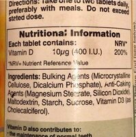 Vitamin D3 - Nutrition facts - en
