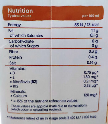 Almond no sugars - Nutrition facts - en