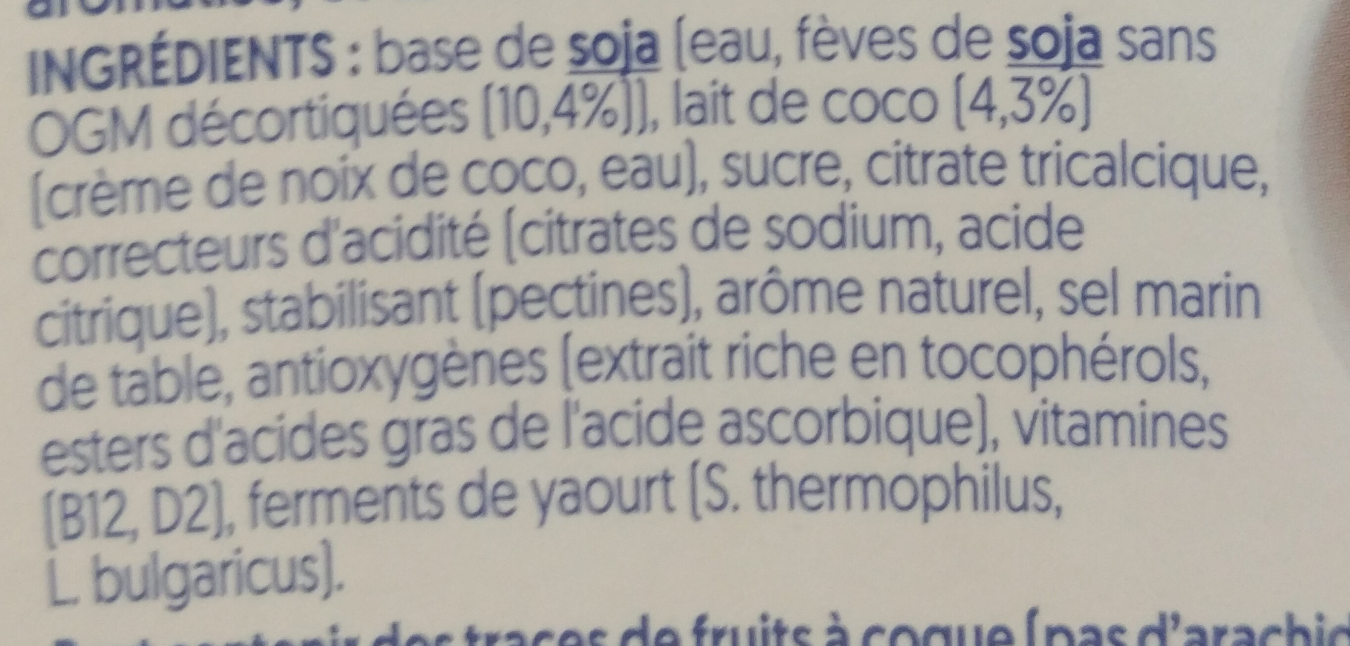 Nature à la noix de coco - Ingredients - fr