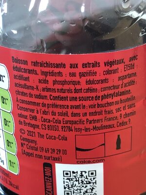 Coca Cola Zero - Ingredients - en