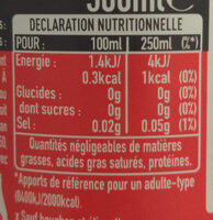 Coca-cola zéro - Nutrition facts - fr