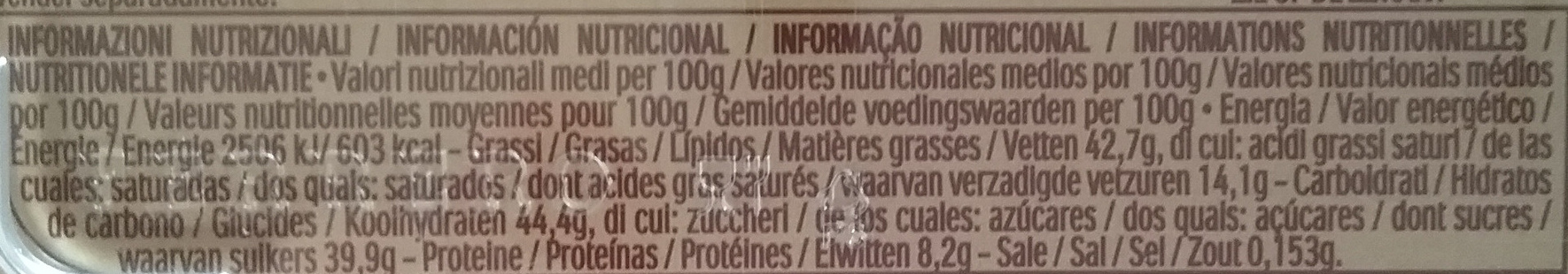 Ferrero rocher, whole hazelnut in milk chocolate and nut croquante - Nutrition facts