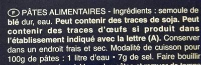 Pâtes Mini Penne Rigate - Ingredients - fr